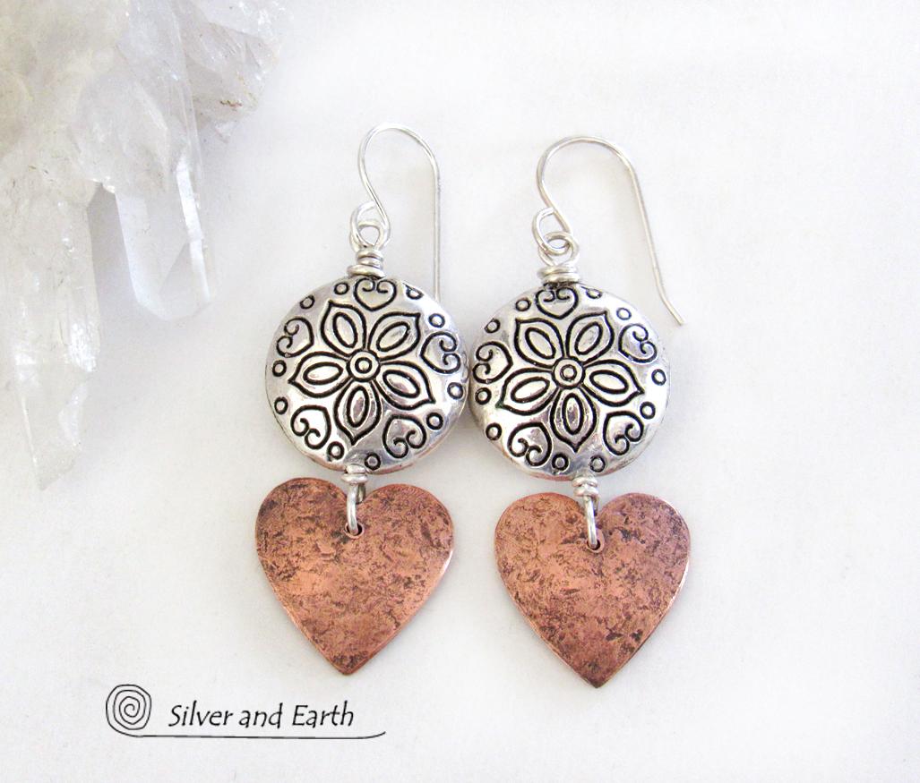 Metal deals heart earrings